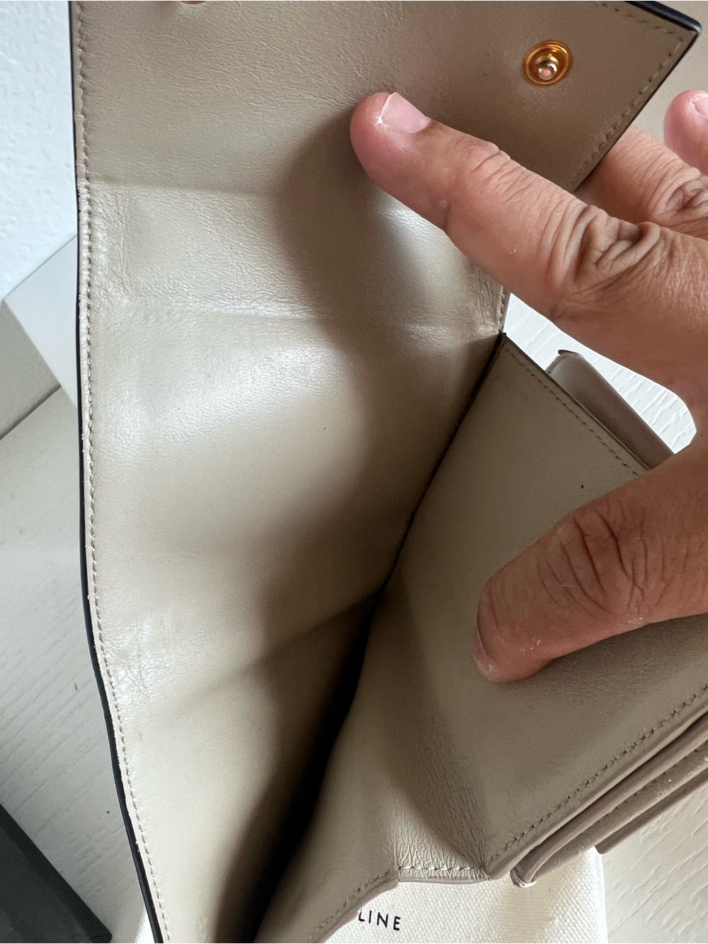 Celine Black Pebbled Leather Compact Wallet - Picture 10 of 13